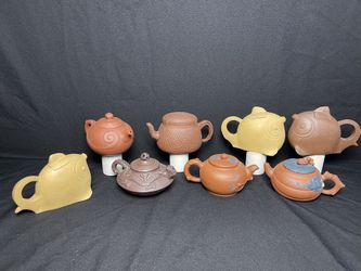 Vintage Asian Yixing Zisha Teapots With Mark-Antique Oriental Teapot($25 each)