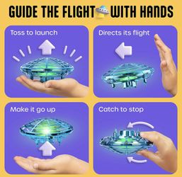 Atlasonix UFO Mini Hand Drone for Kids - Drone Home Game, Hand Controlled Drone, Motion Sensor Flying Toy For Indoor Play - Kids Drone For Boys & Girl