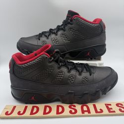 Nike Air Jordan 9 Retro Low Golf Charcoal Black True Red FJ5934-002 Men’s Sizes 