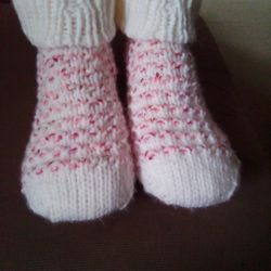 Hand Knitted Slippers Size 10-11