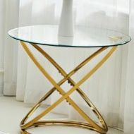Glass/Gold End Table