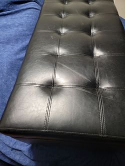 Adeco storage ottoman polyurethane foam pad size 51"X19"X12" black