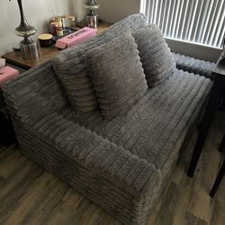 Gray Fluffy Couch