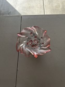 Mikasa 1970’s Bella Rose Handkerchief Crystal Bowl!!