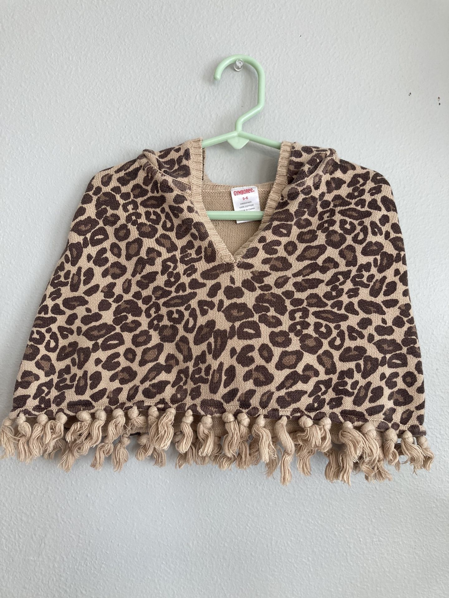 Girls Gymboree Cheetah Hood Poncho Size 5