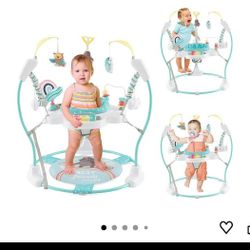 Baby Activity Center & Jumper with 360° Rotating Seat, Blue/Pink