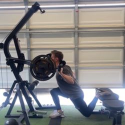 Powertec Levergym + Bench + Preacher Curl + Weights
