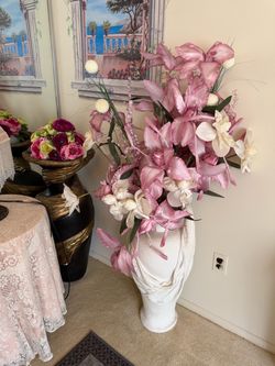 Large Vases with Flower Arrangements