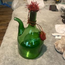 Vintage princess house, Italian green hand blown wine decanter