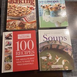 Lot Of 4 Recipe Books Desserts Soup Baking 