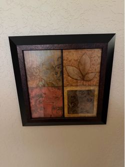Like New Set of Two Framed Wall Art Pictures, Size 16x16