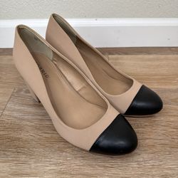Torrid Beige Black Two-Tone Faux Leather Pump