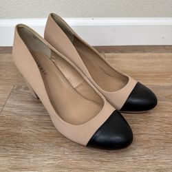 Torrid Beige Black Two-Tone Faux Leather Pump