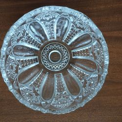 Heavy "Carved" Crystal Glass Bowl