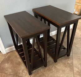 (NEW) Set of 2 Narrow End Tables