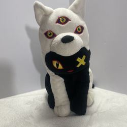 MEOW WOLF Cat Wolf Twisted Multiverse Plush Black White Stuffed Approx 9.5"