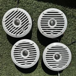 Set Of 4 Audiopipe 6.5” Coaxial 2-Way Marine Speaker with LED lights (APSW-654GL) SALT WATER SERIES
