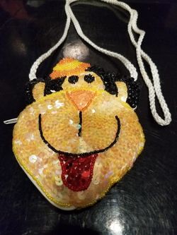 Child yellow sequin monkey purse