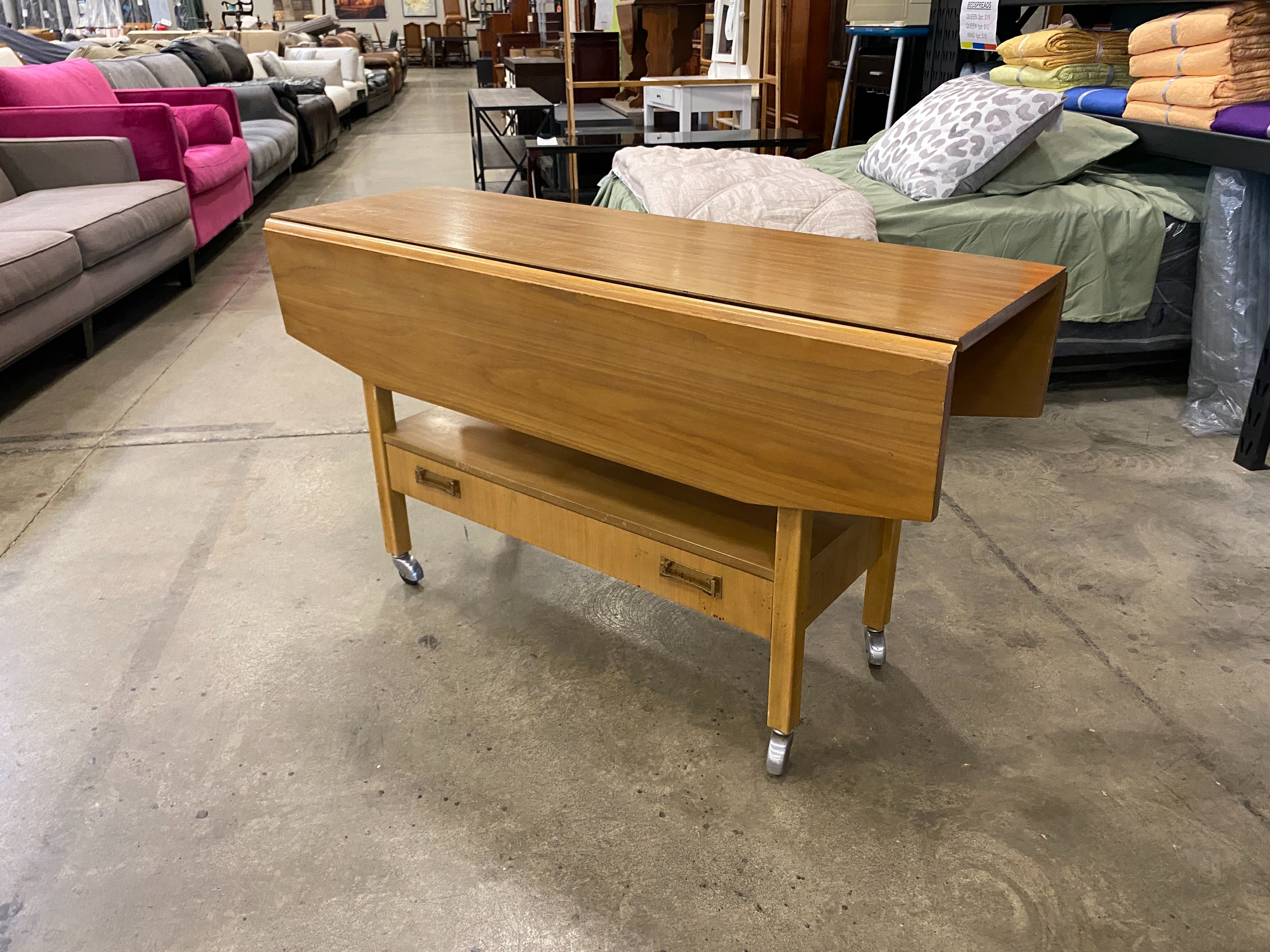 Mid-Century Hickory Rolling Sofa/Dining Table