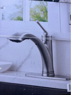 Glacier Bay stainless steel pull out kitchen faucet - new
