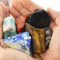 Mixed Lot Rough Gemstones Nuggets Set Of 6