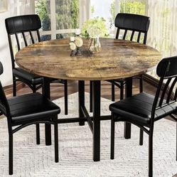 5pc Dining Table & Chairs w/ 4 Faux Leather Seats NEW & Assembled - Juego de Comedor Nuevo