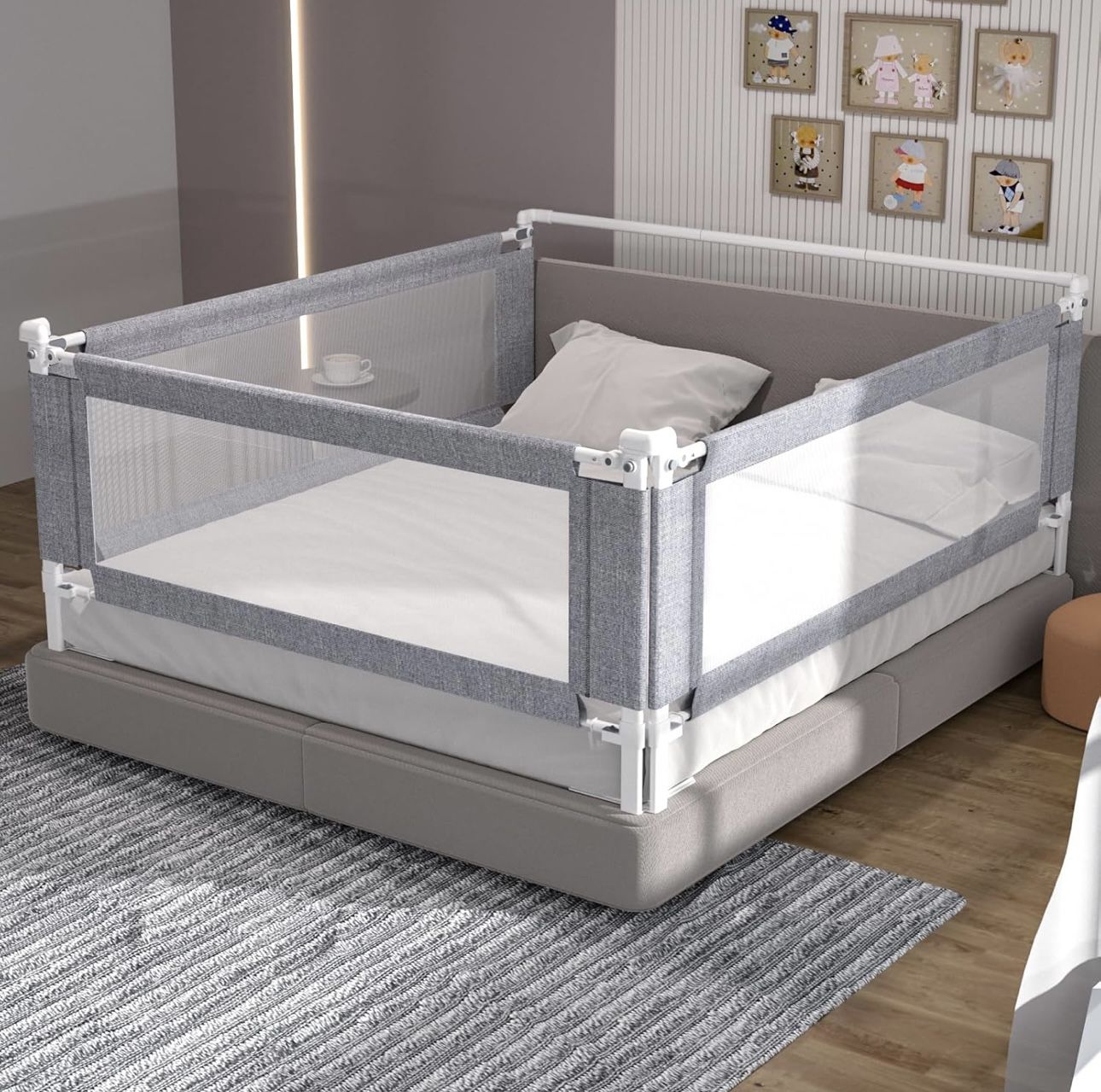 King Size Toddler Bed Rail Guard – 3-Piece Set – Used, Good Condition