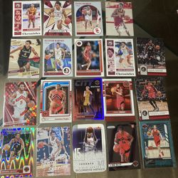 19 card NBA basketball Raptors Vince Carter Evan Mobley Demar Derozan Gradey Dick holo silver rc scottie Barnes etc All cards are In good condition ne