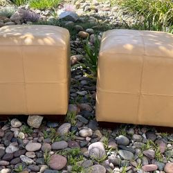 Stanley leather ottoman or coffee table