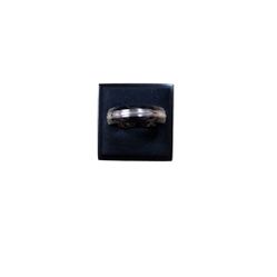 Size 10.25 Black Silver Toned Middle Wedding Band