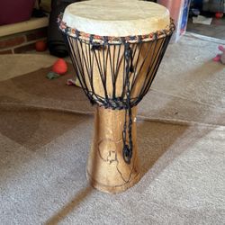 AUTHENTIC HAND CARVED WOOD Djembe Drum