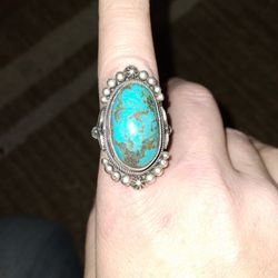 Sterling Silver And Turquoise Ring