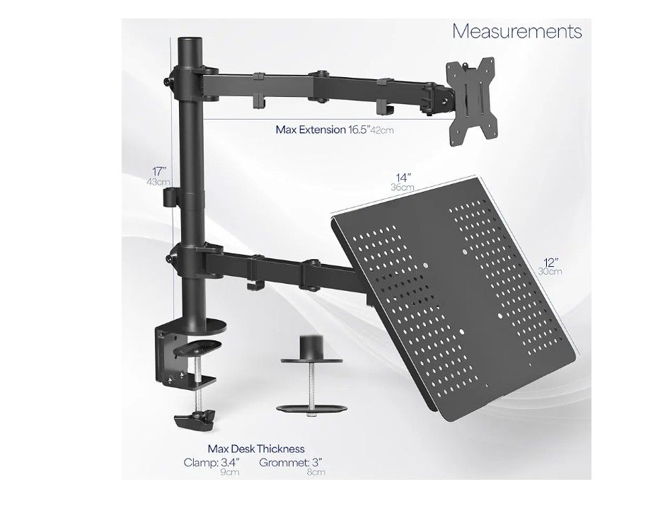 Computer Monitor And Laptop Desk Mount