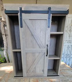 Farmhouse Wood Wall Storage Cabinet