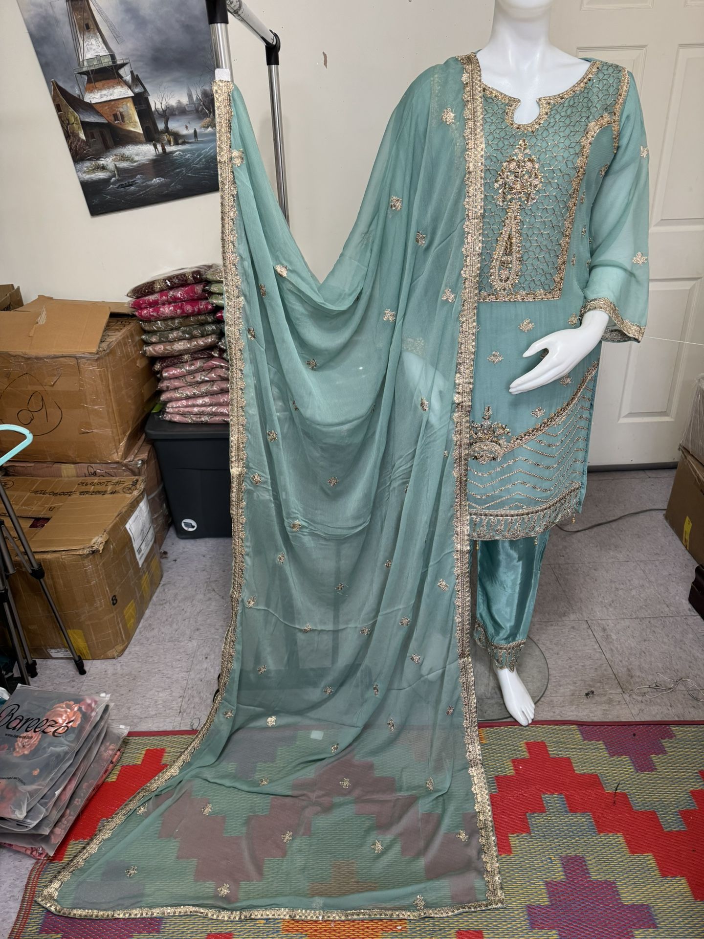 Chiffon Party Wear Dress On Eid Sale