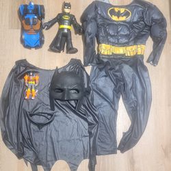 Batman Kids Costume, Toy, Car, Mask 4T