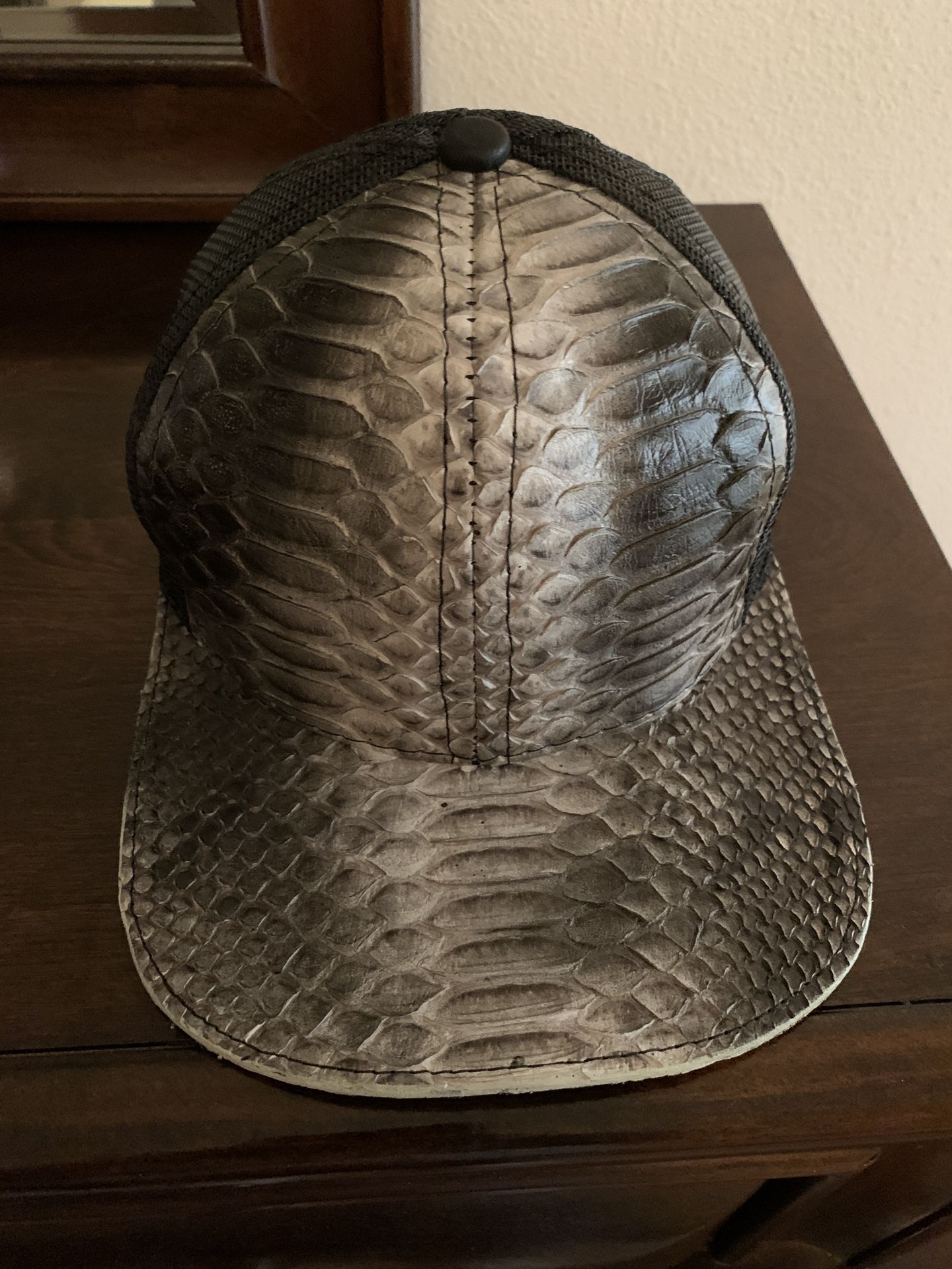 Genuine Python And Fishnet Baseball Cap- Make An Offer