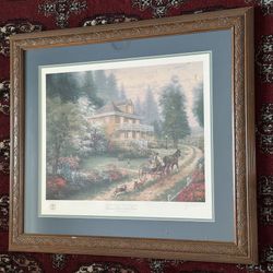 RARE Thomas Kincade "Apple Hill Victorian" Lithograph 16" x 20" Paper SN Ltd Ed
