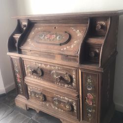Antique~Vintage Hand-Painted Stationary Desk