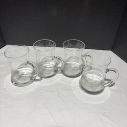 VTG 1970’s Javit Nautical Beer Tankards Etched Clipper Ship Set Of 4