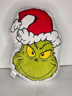 Dr Seuss Grinch Face Accent Pillow Christmas Decor