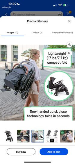 Ingenuity 3Dquickclose CS+ Compact Fold Infant Baby Stroller, Black