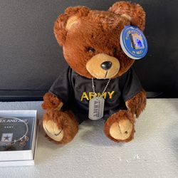 Army Teddy Bear & Army Bracelet (Alex And Ani)