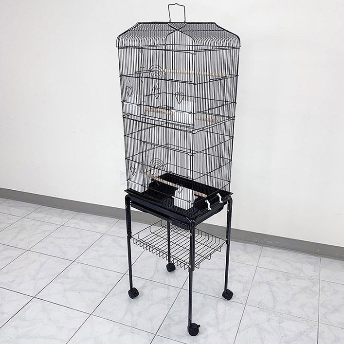 (NEW) $55 Small to Medium Bird Cage 60” Tall Parrot Parakeet Cockatiel Bird Cage 18x14x60” Rolling Stand