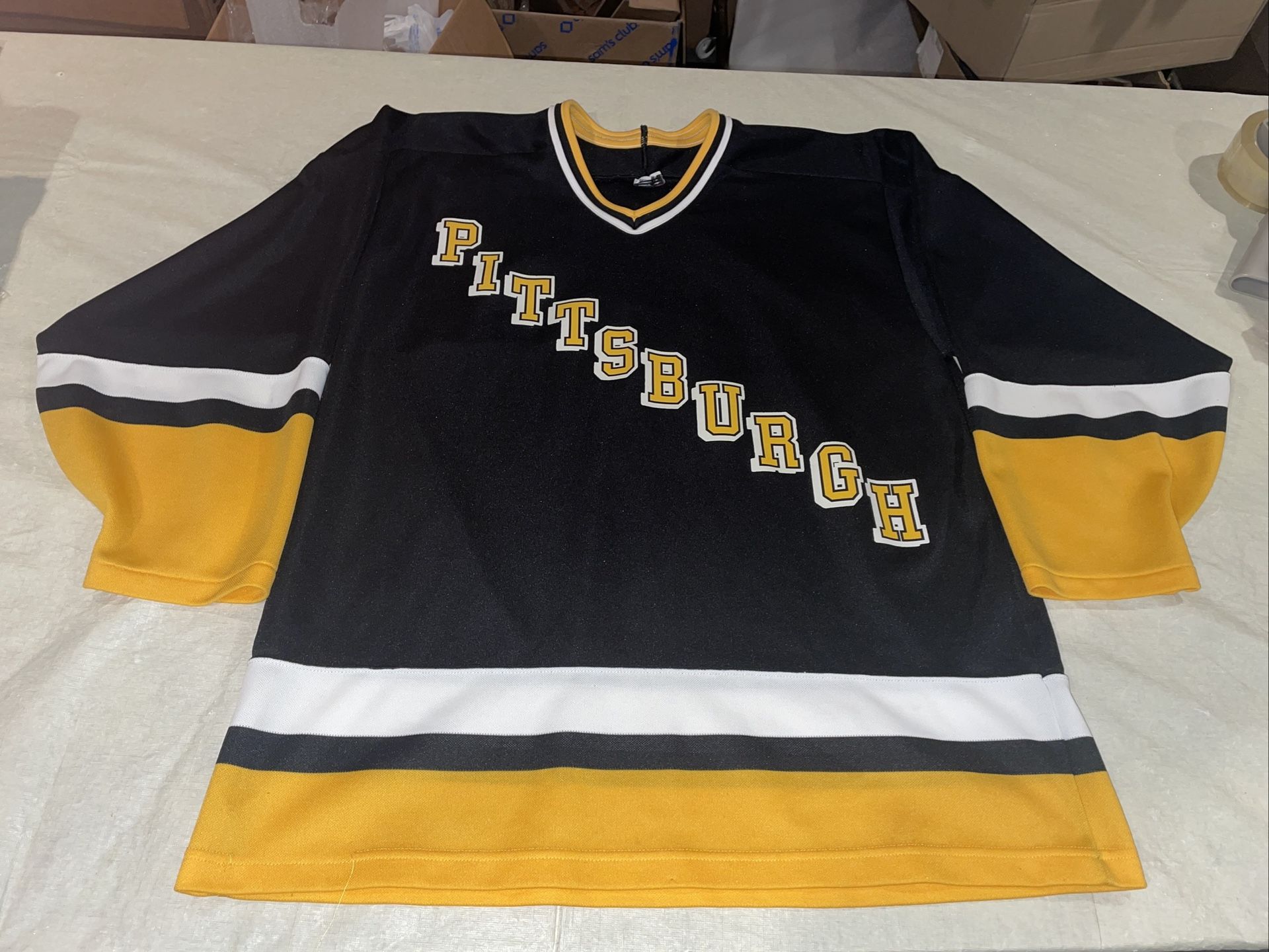 Adult Large Vtg Pittsburgh Penguins Ccm Jersey Black Nhl Hockey