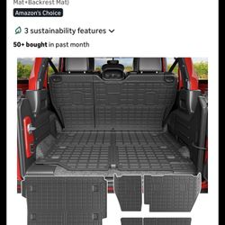 powoq Cargo Mat Compatible with 2018-2025 Jeep Wrangler JL Unlimited 4 Door Backrest Mat Trunk Mat TPE Replacement for 18- 25 Jeep Wrangler JL 4X4 Acc