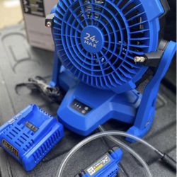 Kobalt 12-in 3-Speed Indoor or Outdoor Blue Misting Floor Fan