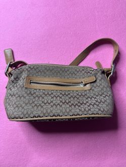 Vintage Coach Signature Demi Shoulder Bag Brown Tan Y2K Baguette Pochette