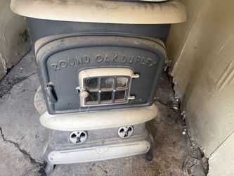 Round Oak Stove Antique 1890
