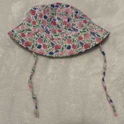 Baby Bucket Hat/Sun Hat 6-12 Months Floral Pattern